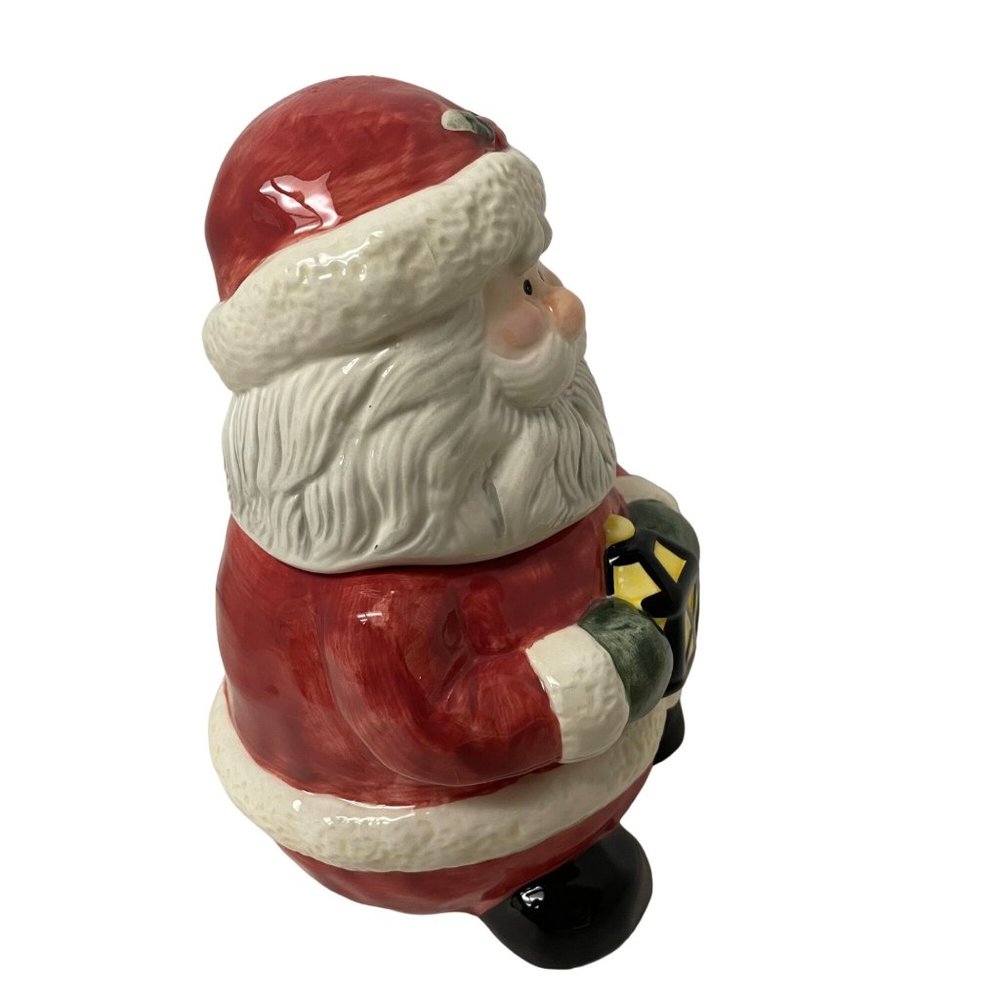International Bazaar Jolly Santa Clause Cookie Jar Canister Christmas Holiday 7" - Picture 2 of 11